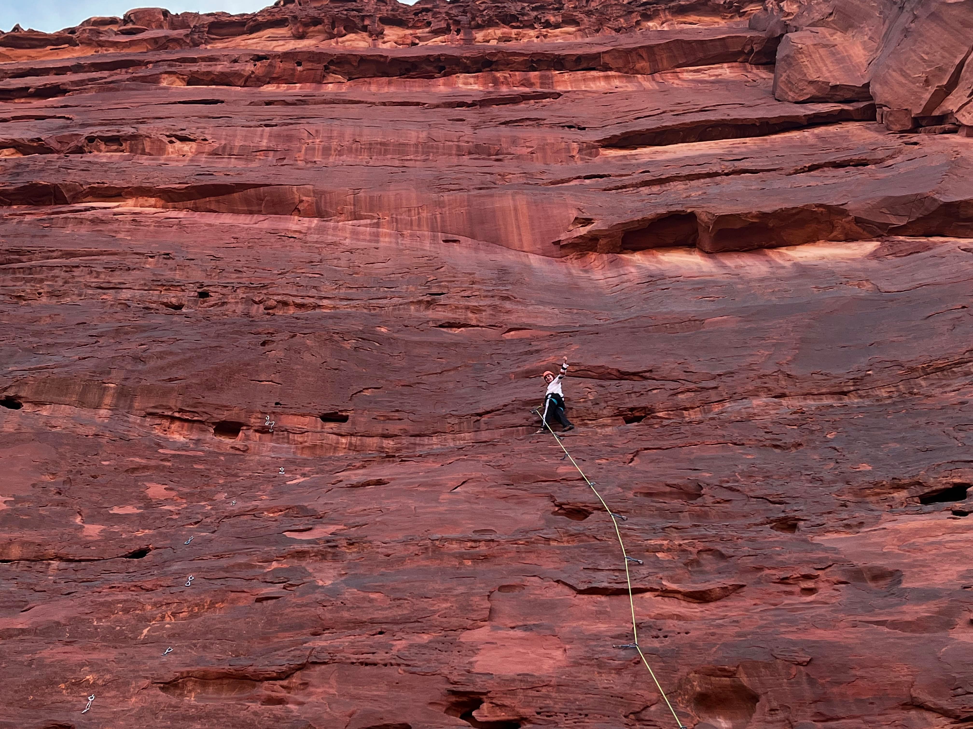 Climbing in desert heat