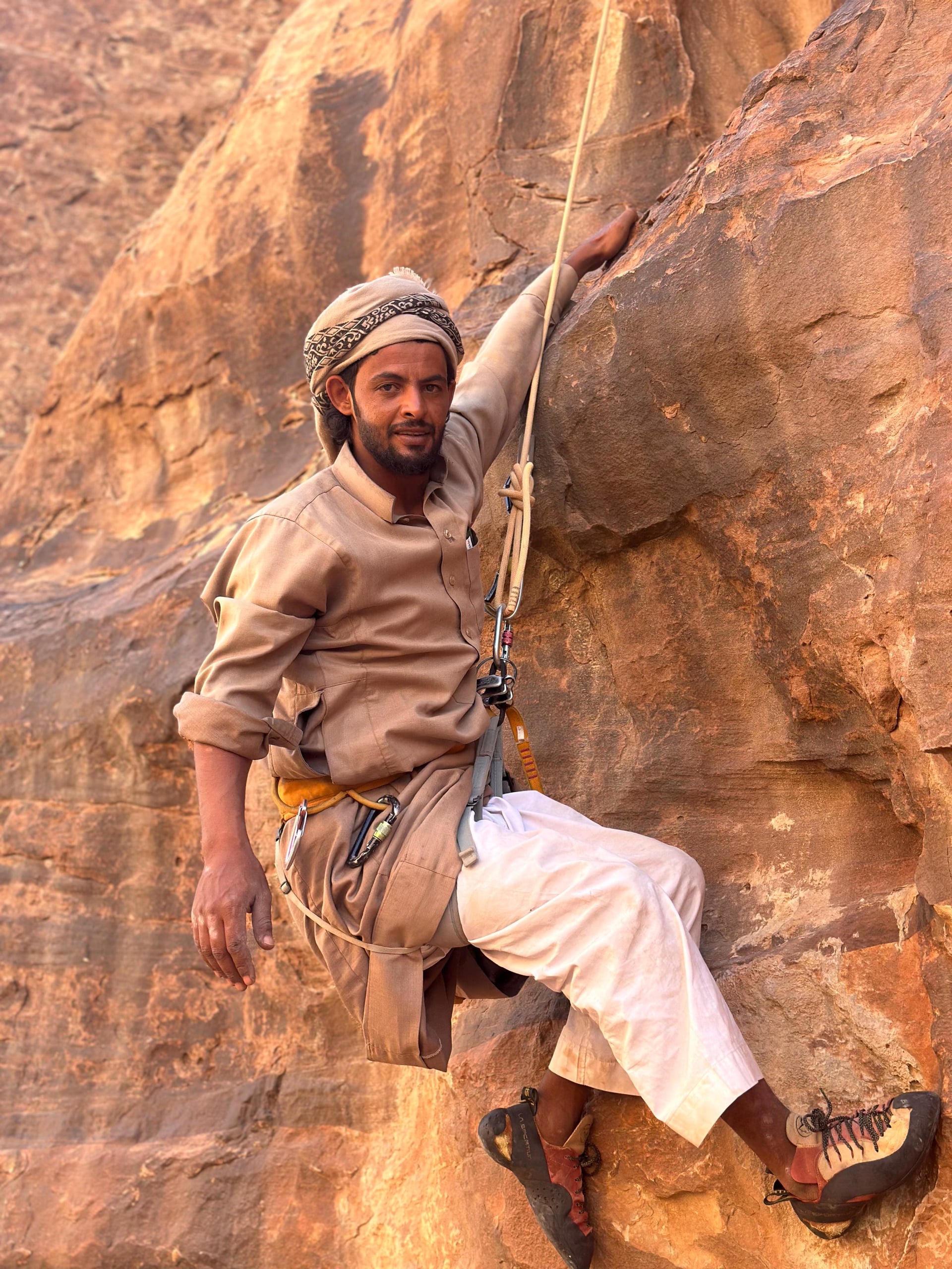 Climbing in Wadi Rum