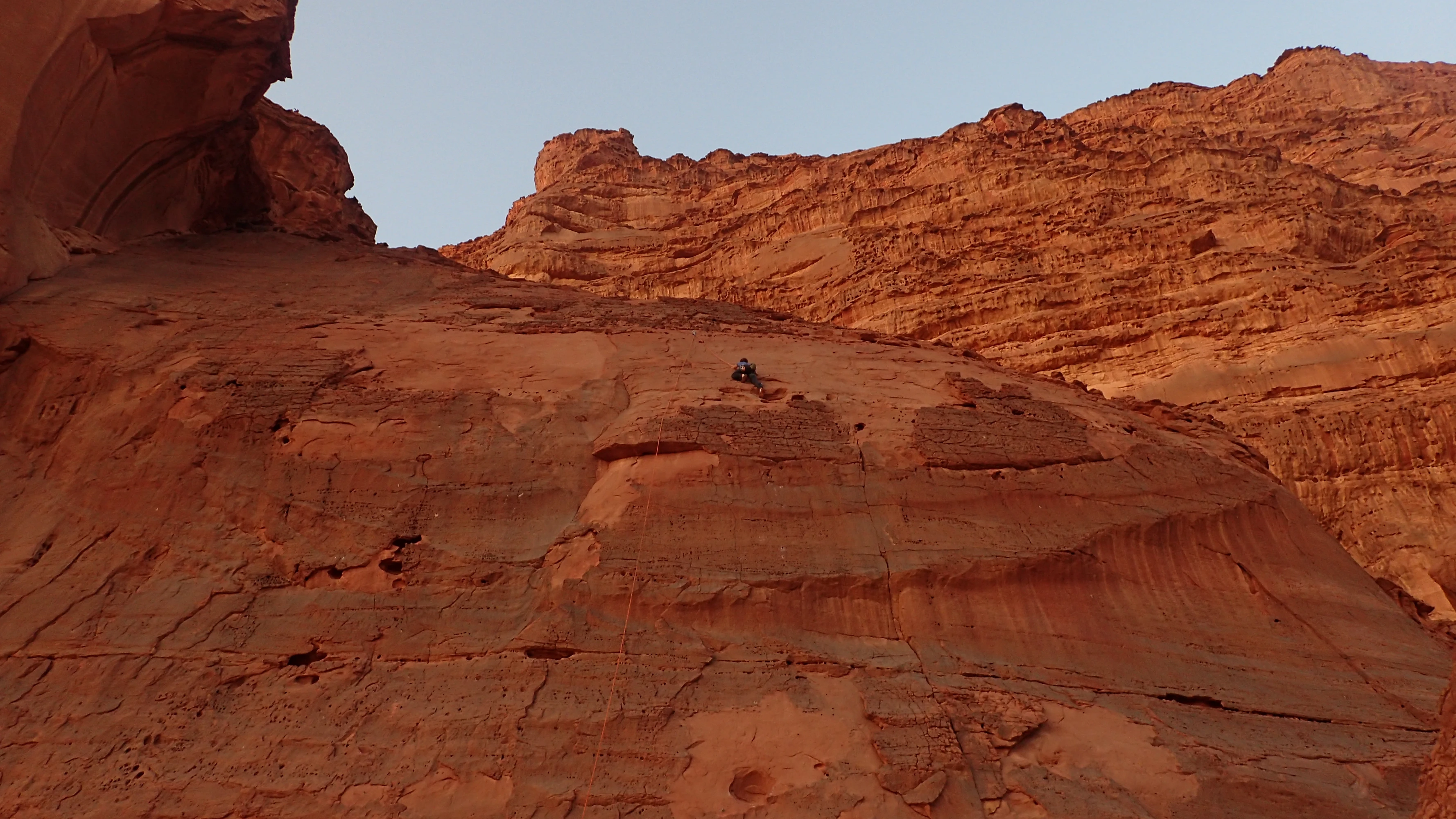 Sport climbing crag in Wadi Rum