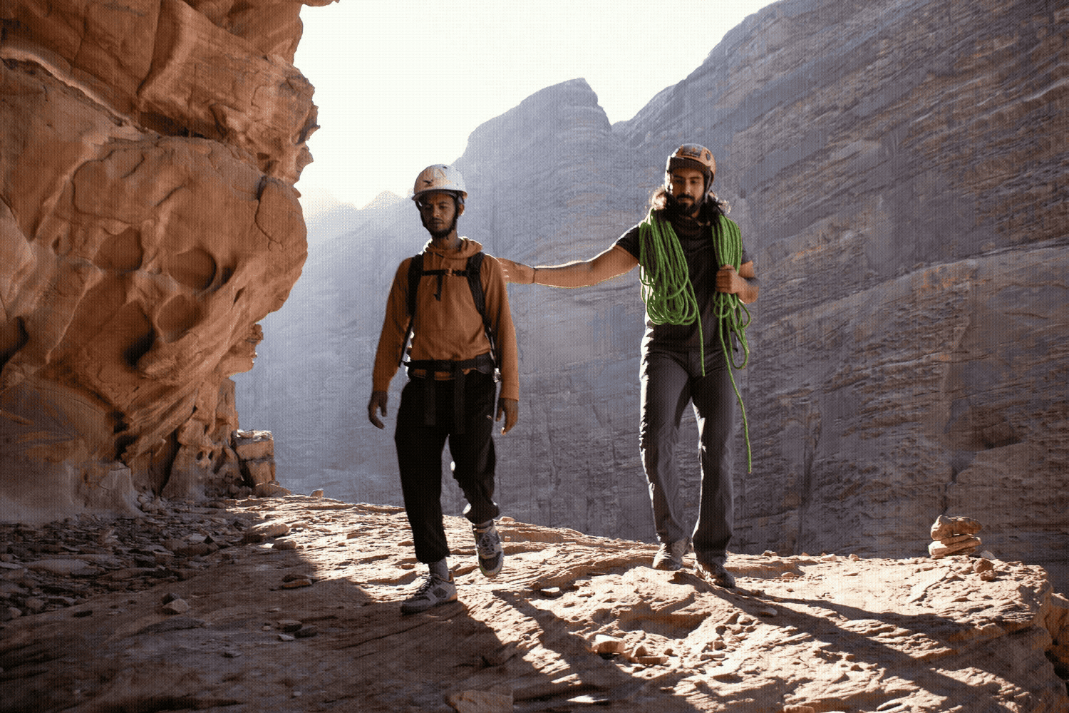 Climbing guides Salamah and Ali in Wadi Rum