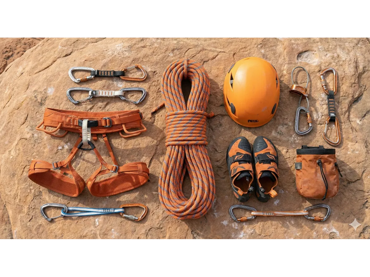 Rent Full Sport Kit (Harness, Helmet, Shoes, ATC) - Wadi Rum Climbing